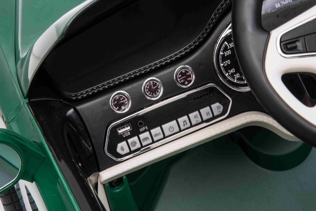 Electric ride-on car Bentley Mulsanne 12V, green, Leatherette seat, 2.4 GHz remote control, Eva whee