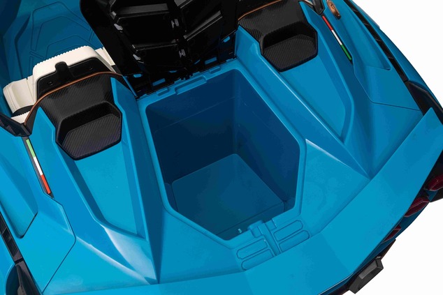 Electric Ride-on car Lamborghini Sian 4X4, black, 12V, 2.4 GHz remote control, USB / AUX Input, Blue