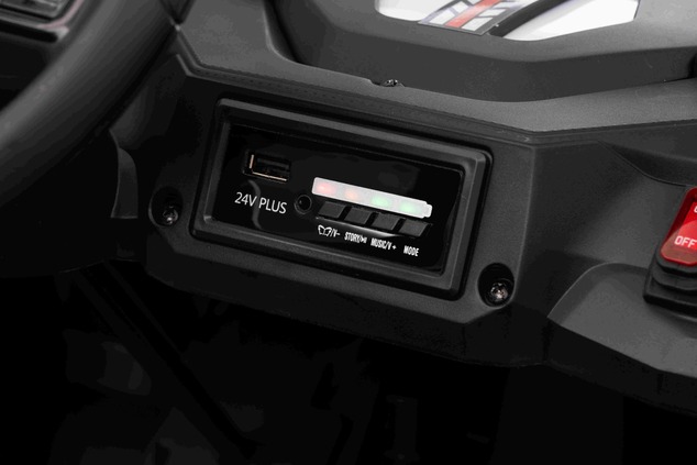 Electric Ride-on car T-REX Ride 4x4 Two-seater 24V, white, MP3 Player with USB/AUX input, 4x4 drive,