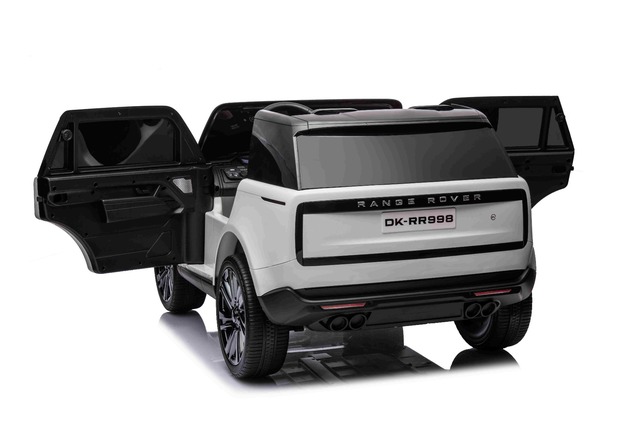Electric Ride-on car Range Rover Model 2023, Two Seater, White, Leatherette Seats, Radio with USB In
