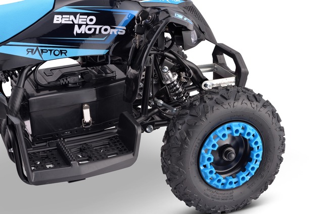 Pocket quad électrique enfant 800 W | Beneo Motors Raptor Bleu | Pour 3–7 ans | Limiteur de vitesse 