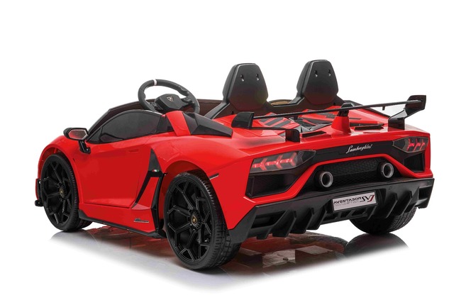 Electric Ride on Car Lamborghini Aventador 12V for two users, Red, Vertical opening doors, 2 x 12V E