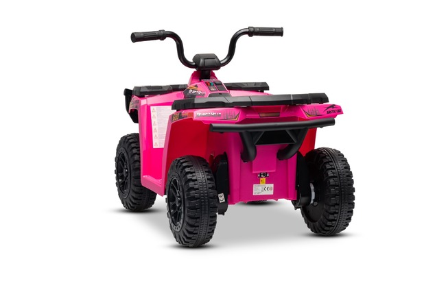 Licensed electric Ride-on quad Arctic Cat 12V with rear wheel drive, pink, LED lights, Lithium batte