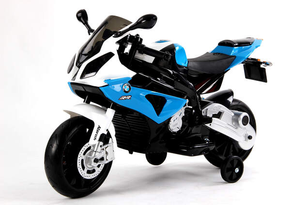 Moto électrique enfant BMW S 1000 RR, véhicule à batterie, sous licence, roues EVA souples, cadre en