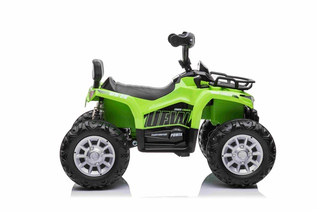 Electric QUAD SUPERPOWER 12V, green, Plastic wheels with rubber band, 2 x 45W Motor, plastic seat, s