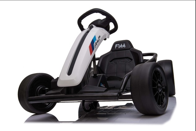 Drift Kart DRIFT-CAR 24V, White, Smooth Drift wheels, 2 x 350W Motor, Drift mode at 13 Km / h, 24V B