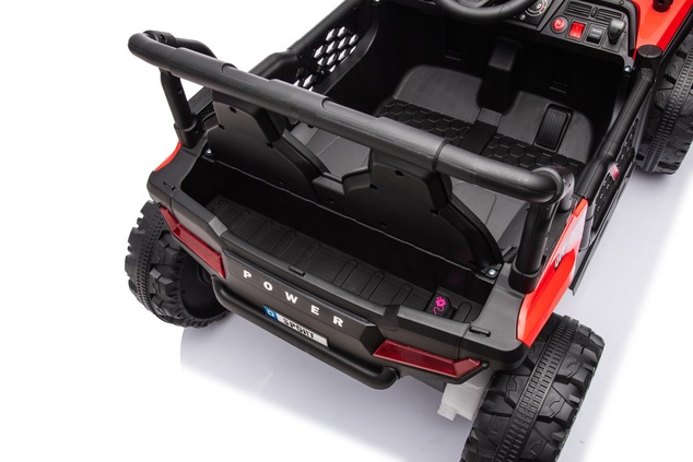 Electric ride-on car UTV Small 12V, red, Rear wheel drive, 12V battery, Plastic wheels, Wide double 