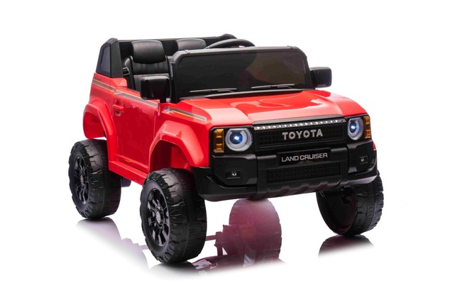 Electric ride-on car Toyota Landcruiser 12V, red, wide single seat, 2.4 GHz remote control, USB / AU