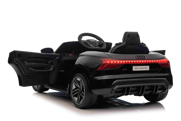 Electric Ride-on car Audi RS E-tron GT 12V, black, wide single seat, 2.4 GHz remote control, USB / A