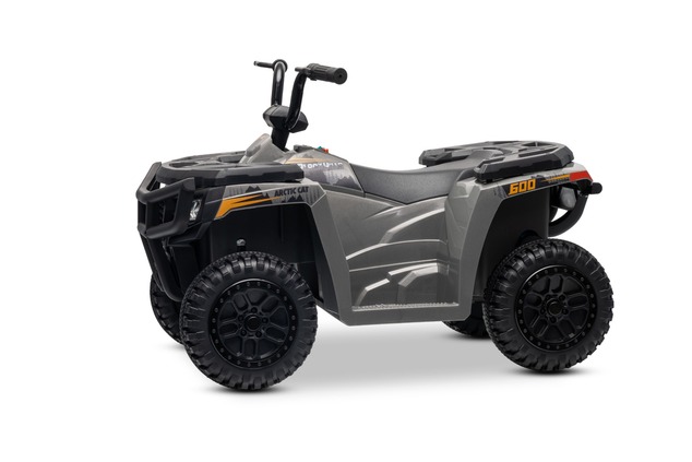 Licensed electric Ride-on quad Arctic Cat 12V with rear wheel drive, grey, LED lights, Lithium batte