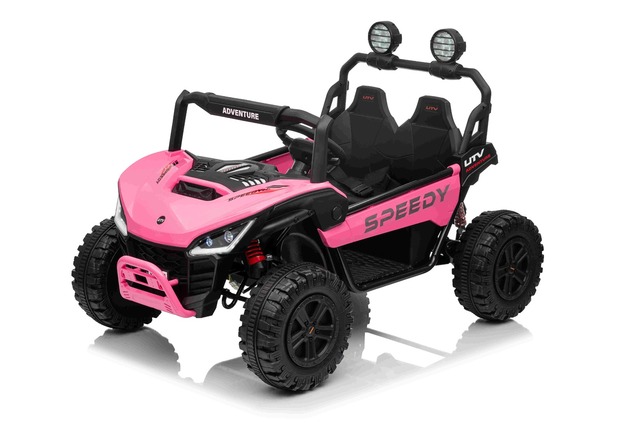 Auto elettrica per bambini T-REX Ride 4x4 24V | 2 posti | Rosa | Lettore MP3 con ingresso USB/AUX | 