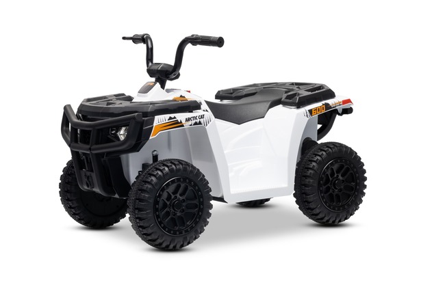Licensed electric Ride-on quad Arctic Cat 12V with rear wheel drive, white, LED lights, Lithium batt