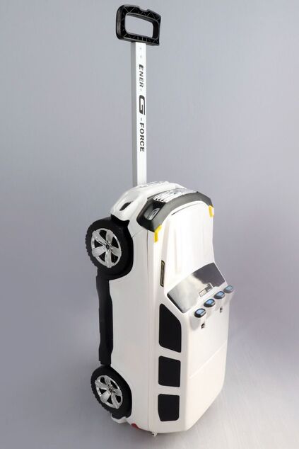 Kids Pull Along Licensed Mercedes-Benz  Ener-G-Force Luggage- White Small Travel Bag