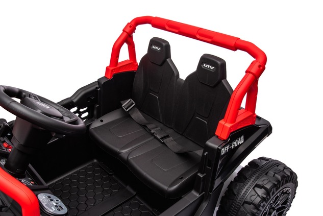 Electric ride-on car UTV Small 12V, black, Rear wheel drive, 12V battery, Plastic wheels, Wide doubl