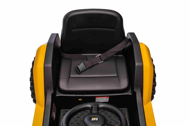 Licensed Caterpillar Electric Excavator, Single Seat, Yellow, USB Input on MP3 Player, Rear Drive wi