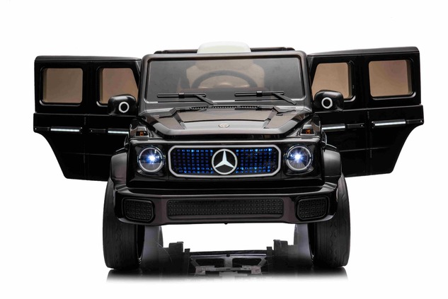 Electric Ride-on car Mercedes-Benz EQG 12V, black, LED underlighted body parts, Functional front and