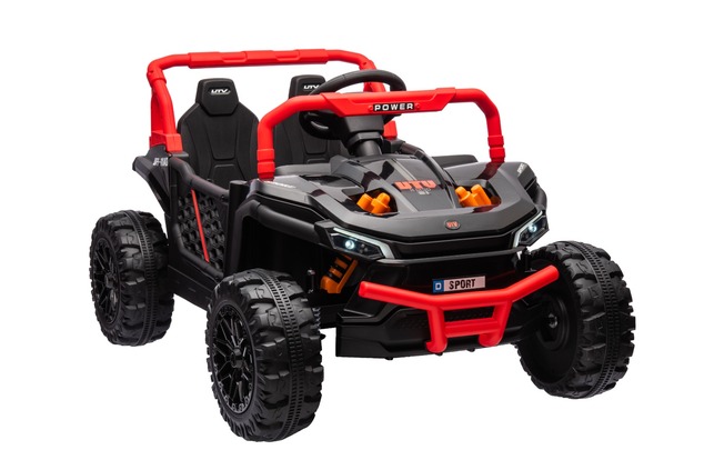 Electric ride-on car UTV Small 12V, black, Rear wheel drive, 12V battery, Plastic wheels, Wide doubl