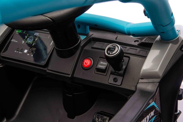 Electric Ride-on car Kawasaki TERYX KRX 1000 12V, blue, single seat, rear axle suspension, 2.4 Ghz r