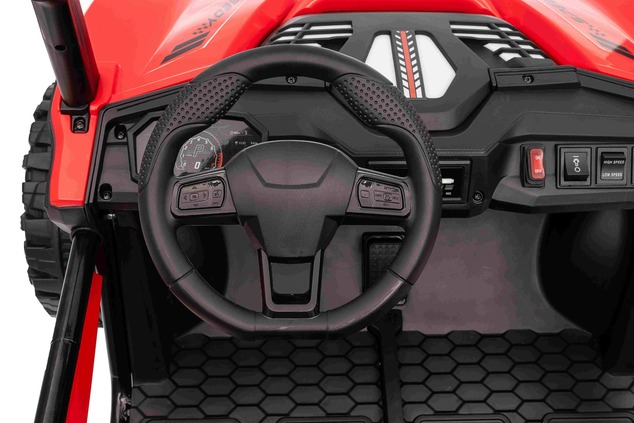 Electric Ride-on car T-REX Ride 4x4 Two-seater 24V, red, MP3 Player with USB/AUX input, 4x4 drive, L