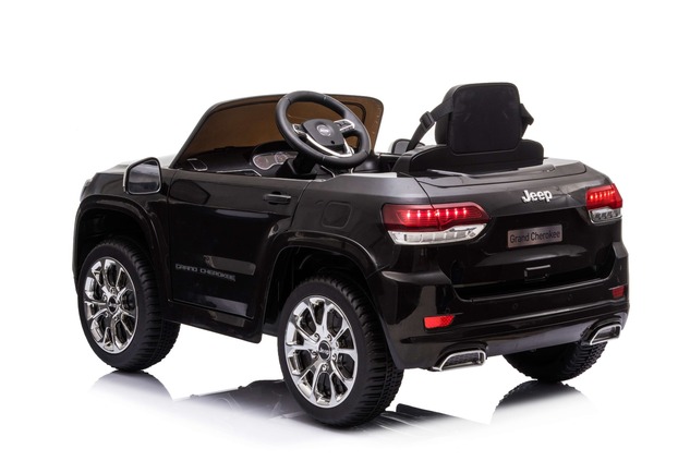 Electric Ride on Car JEEP GRAND CHEROKEE 12V, BLACK, Leather seat, 12V/7AH Battery, Opening doors, 2