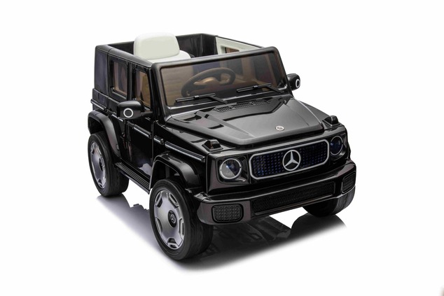 Electric Ride-on car Mercedes-Benz EQG 12V, black, LED underlighted body parts, Functional front and