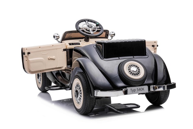 Electric Ride-On Toy Car Mercedes-Benz 540K, Black, Local parental control by Steering wheel, 2.4Ghz