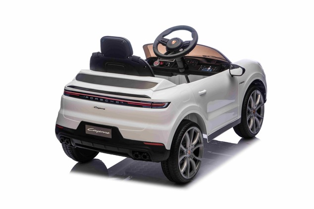 Electric Ride-on car Porsche Cayenne 12V with rear-wheel drive - Licensed (Single seat), white, Lith