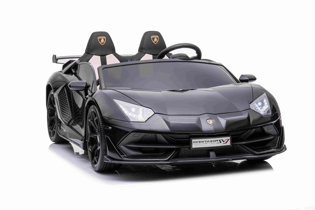 Electric Ride on Car Lamborghini Aventador 24V for two users, Black Paint, MP4 Player, PU Seats, Ver
