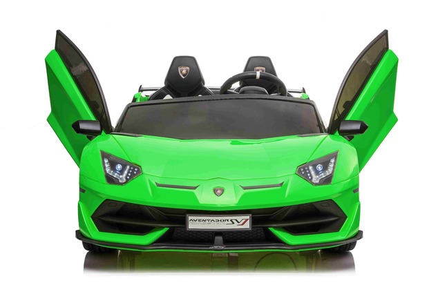 Electric Ride on Car Lamborghini Aventador 12V for two users, Green, Vertical opening doors, 2 x 12V