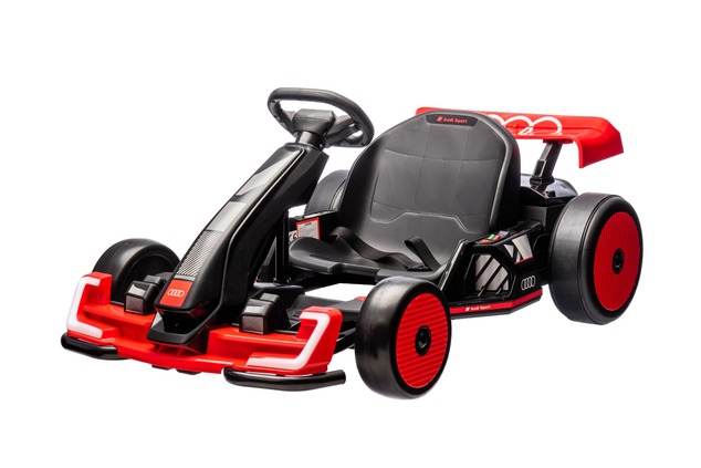 Licensed ride-on Drift Kart AUDI 24V, red, LED lights, 2 x 150W Motor, Drift mode with a speed of 12
