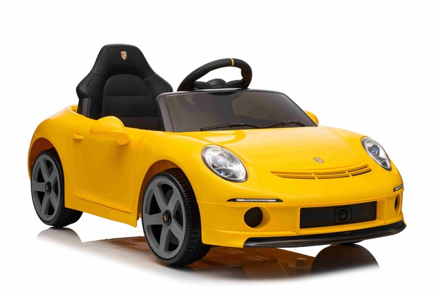 Electric Ride-on car RUF GT 12V, yellow, Opening doors, 2.4 GHz remote control, LED lights front and