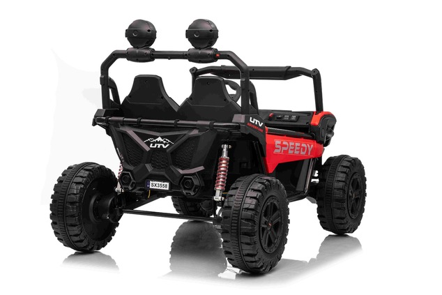 Electric Ride-on car T-REX Ride 4x4 Two-seater 24V, red, MP3 Player with USB/AUX input, 4x4 drive, L