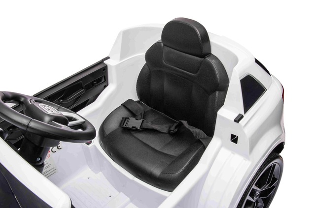 Auto elettrica per bambini Audi Q7 bianco, monoposto, sospensione indipendente, batteria 12V, teleco