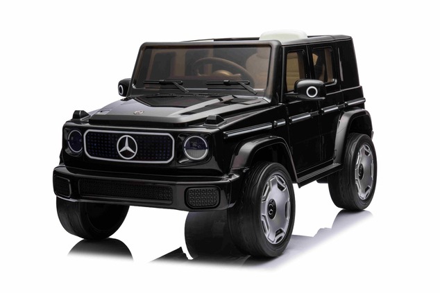 Electric Ride-on car Mercedes-Benz EQG 12V, black, LED underlighted body parts, Functional front and
