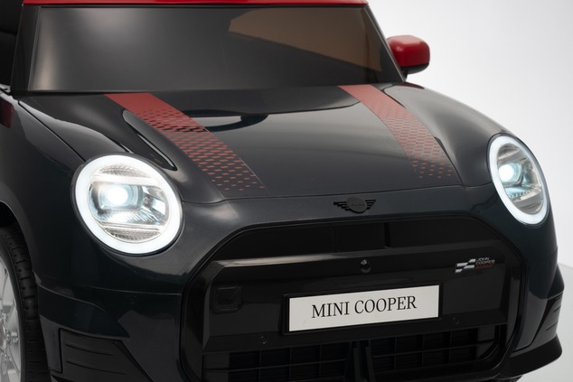 Electric Ride-on car Mini Cooper 12V, black, MP3 Player with USB and Bluetooth connection, 2.4 GHz r