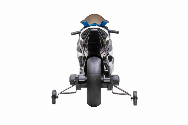 Electric Motorbike BMW HP4 RACE 12V, Licensed, white, 12V battery, EVA soft wheels, 2 x 35W Engines,