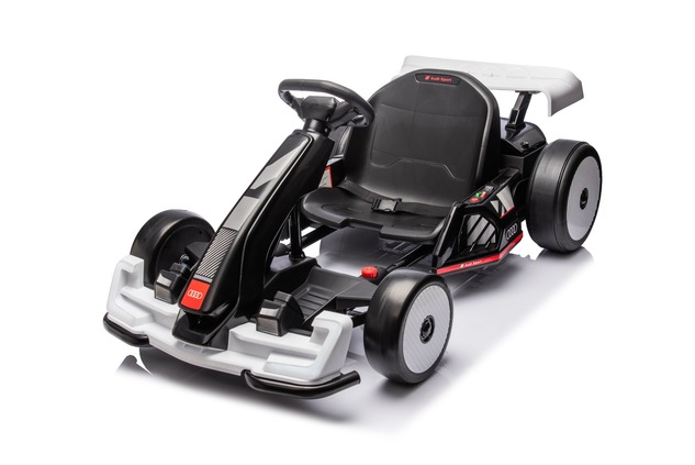Licensed ride-on Drift Kart AUDI 24V, white, LED lights, 2 x 150W Motor, Drift mode with a speed of 