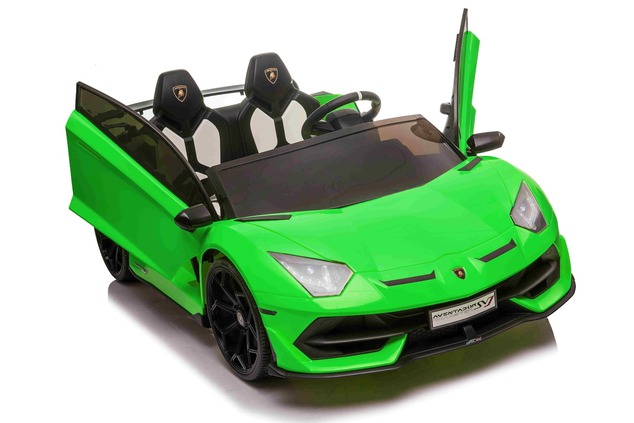 Electric Ride on Car Lamborghini Aventador 24V for two users, Green Paint, MP4 Player, PU Seats, Ver