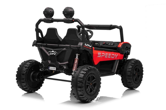Electric Ride-on car T-REX Ride 4x4 Two-seater 24V, red, MP3 Player with USB/AUX input, 4x4 drive, L