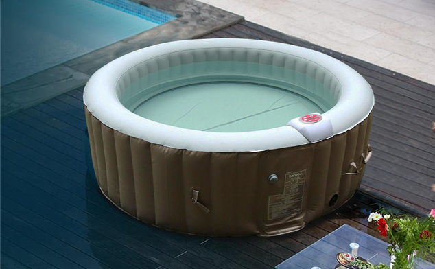 BeneoSpa spa gonfiabile portatile con bolle, jacuzzi, marrone e bianco