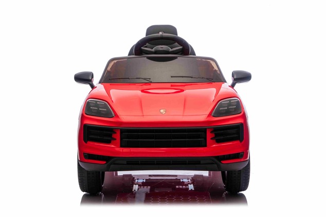 Auto elettrica per bambini Porsche Cayenne 12V con trazione posteriore - con licenza (1 posto), ross