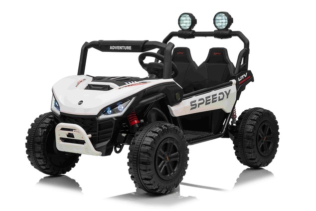 Electric Ride-on car T-REX Ride 4x4 Two-seater 24V, white, MP3 Player with USB/AUX input, 4x4 drive,
