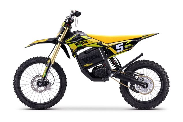 Electric Motocross 8000W | Beneo Motors Venom PLUS Yellow | 72V Samsung Lithium | 88 km/h