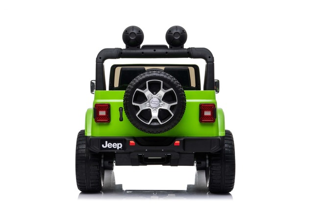 Electric Ride-On JEEP Wrangler, Green, Double Leather Seat, Radio with Bluetooth and USB Input, 4x4 