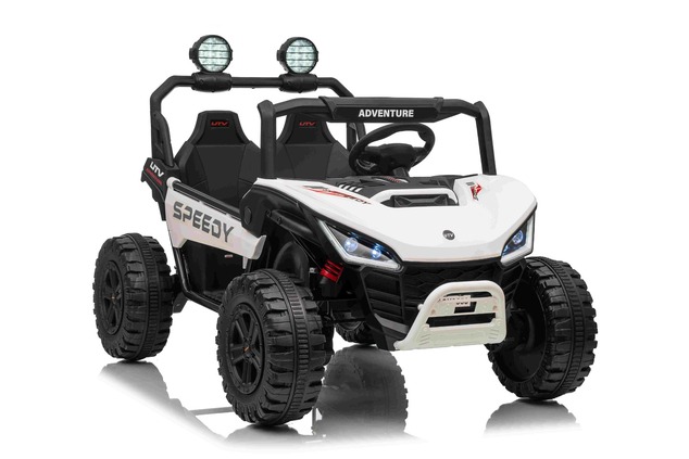 Electric Ride-on car T-REX Ride 4x4 Two-seater 24V, white, MP3 Player with USB/AUX input, 4x4 drive,