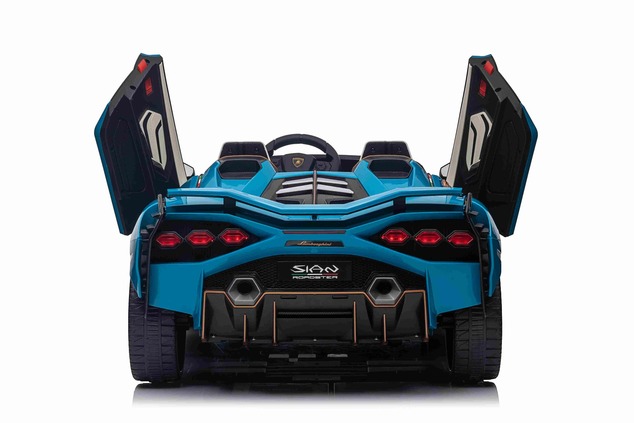 Electric Ride-on car Lamborghini Sian 4X4, blue, 12V, 2.4 GHz remote control, USB / AUX Input, Bluet