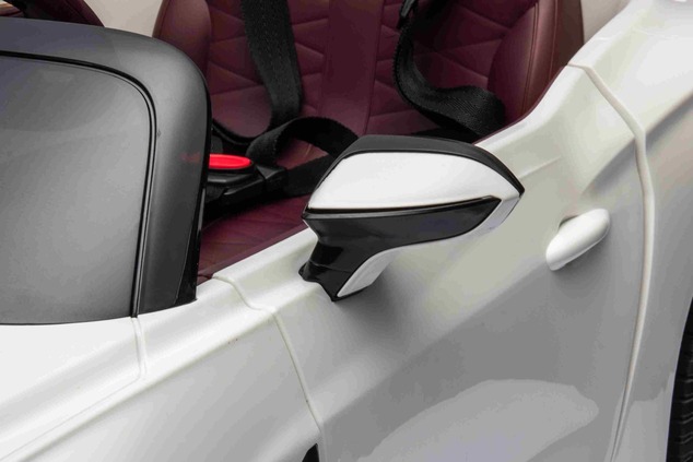 Electric Ride-on car Bentley Bacalar 12V, white, Doors opening upwards, 2.4 GHz remote control, LED 