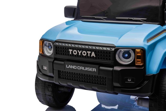 Electric ride-on car Toyota Landcruiser 12V, blue, wide single seat, 2.4 GHz remote control, USB / A