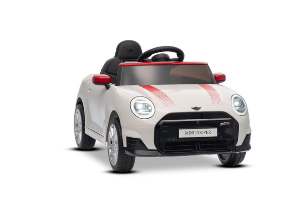 Electric Ride-on car Mini Cooper 12V, white, MP3 Player with USB and Bluetooth connection, 2.4 GHz r