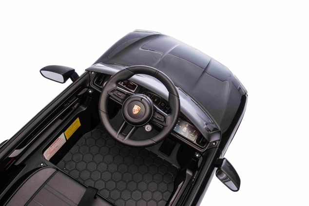 Auto elettrica per bambini Porsche Cayenne 12V con trazione posteriore - con licenza (1 posto), nero